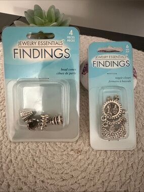 Silver Bead Cones & Toggle Clasps - 2-Pack